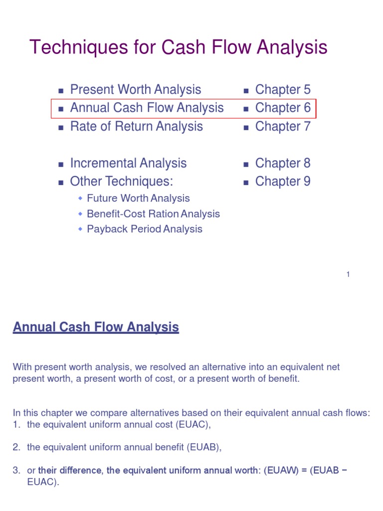 Annual Cash Flow Analysis Techniques | PDF | Infinity | Economics
