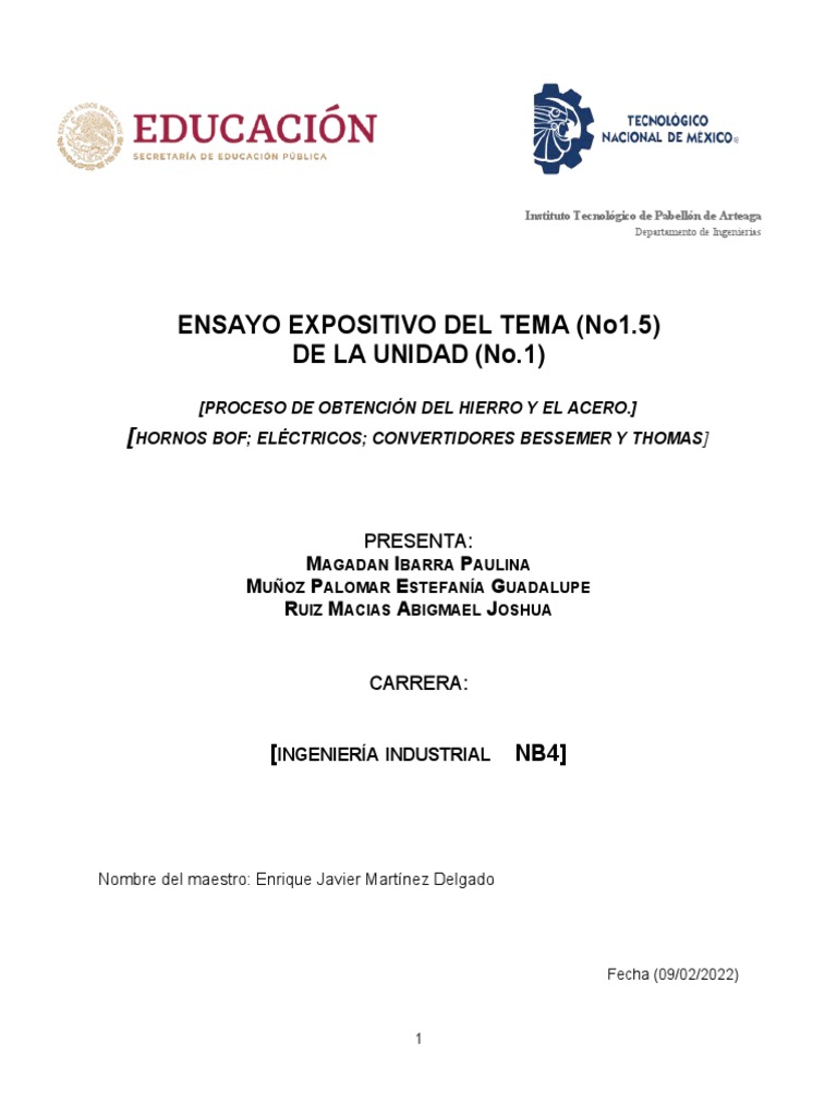 Equipo3.Grupo NB4Hornos BOF Eléctricos Convertidores Bessemer y Thomas (Equipo3.GrupoNB4