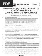 TARDE - PROVA 11 - ENGENHEIRO DE EQUIPAMENTOS JÚNIOR - MECÂNICA