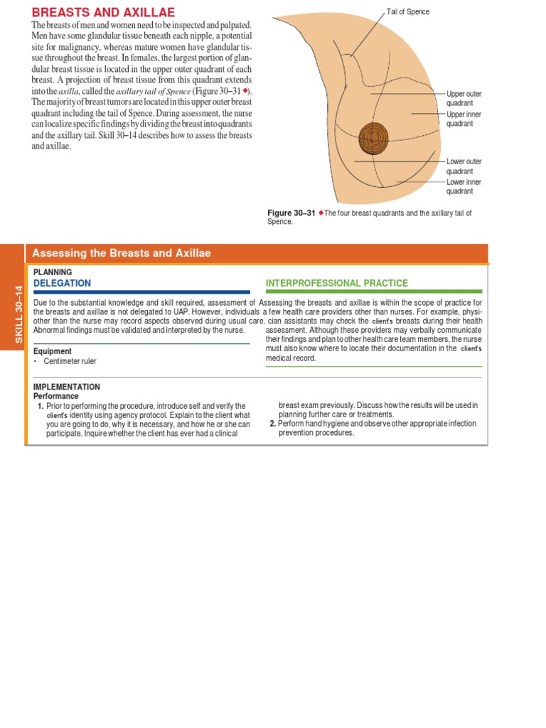 Breast and Axilla Assessment Guide | PDF | Breast Cancer | Breast