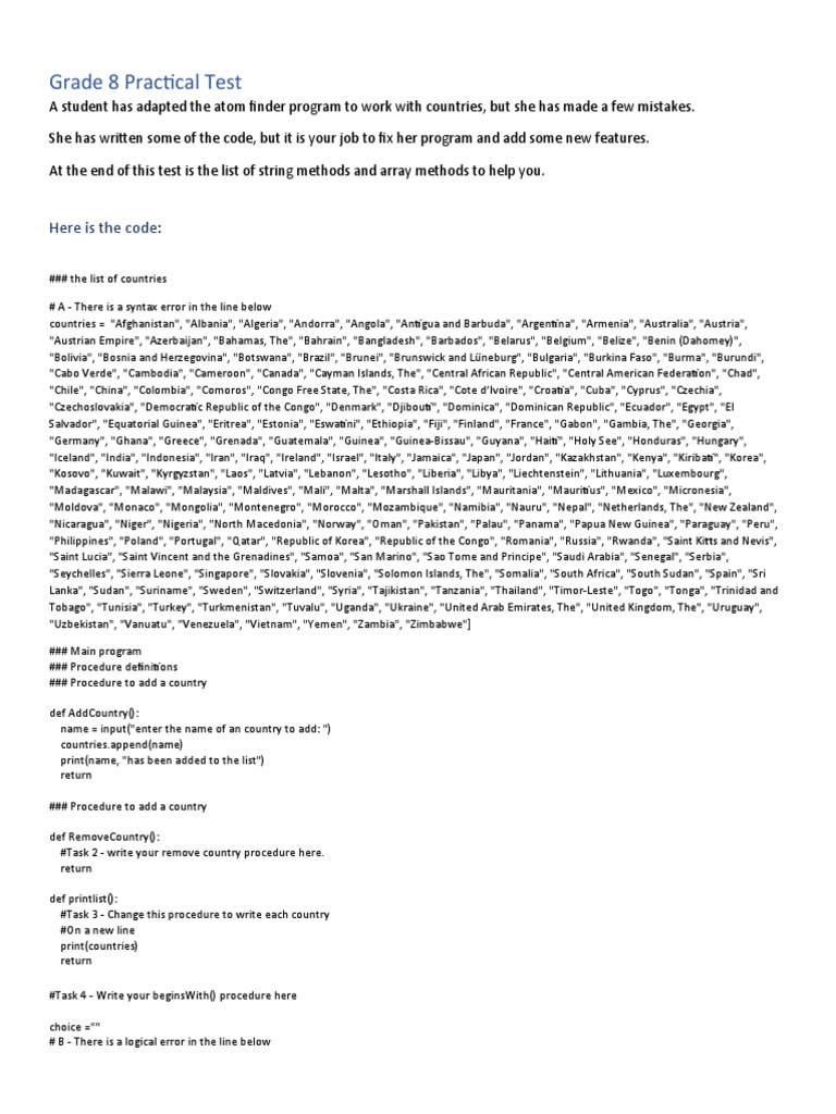Grade 8 Python Practical | PDF