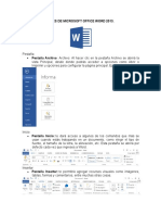 Cintas de Opciones de Microsoft Office Word 2013