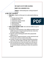 Lathe Machine Lab Report