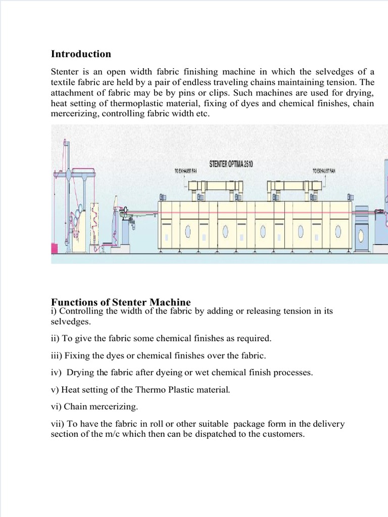 Stenter Machine Overview and Maintenance | PDF | Clothes Dryer | Materials