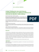 Caracterização das sentenças condenatórias do crime de tráfico de drogas em Belém