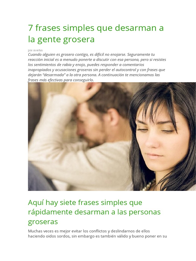 7 Frases Simples Que Desarman A La Gente Grosera PDF