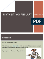 Ninth Lit Vocabulary Level D Unit 4