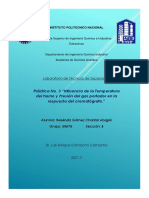 Práctica No. 3 "Influencia de La Temperatura Del Horno y Presión Del Gas Portador en La Respuesta Del Cromatógrafo."