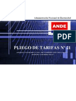 ANDE - Pliego de Tarifas Nro. 21 [2017]