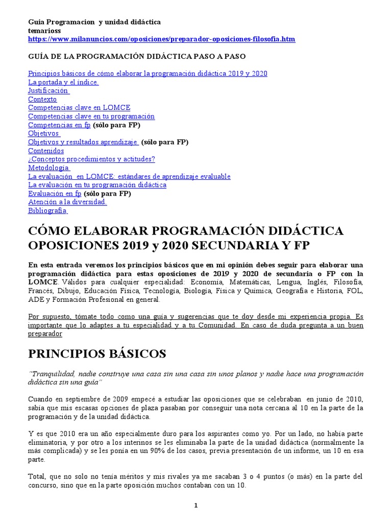 Guia Programacion y Unidad Didáctica | PDF | Plan de estudios | Evaluación
