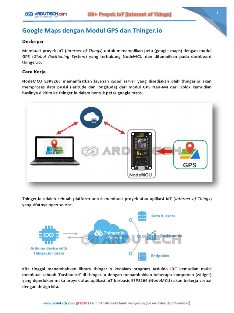 Google Maps Dengan Modul GPS Dan Thinger - Io | PDF | Game & Aktivitas
