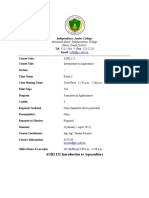 AGRI 122 Aquaculture Course Outline 2021-2022