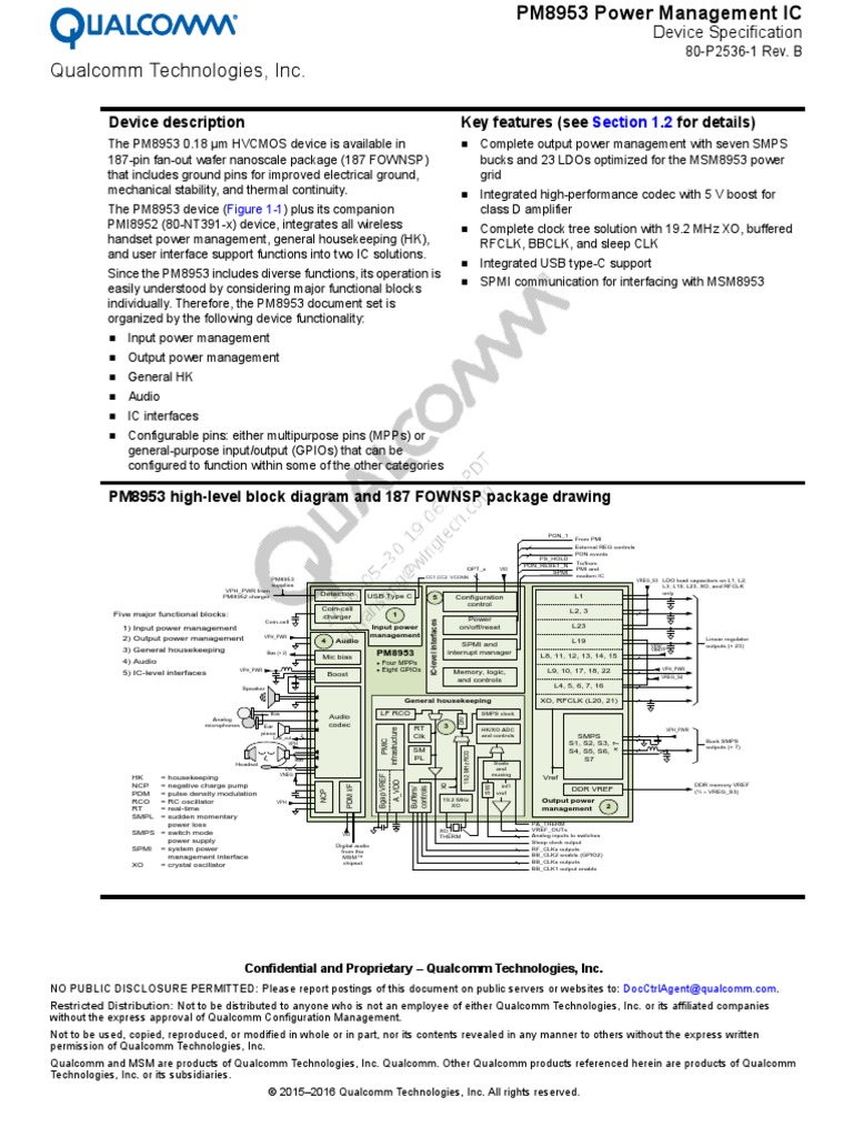 Qualcomm Technologies, Inc.: Device Description Key Features (See For ...