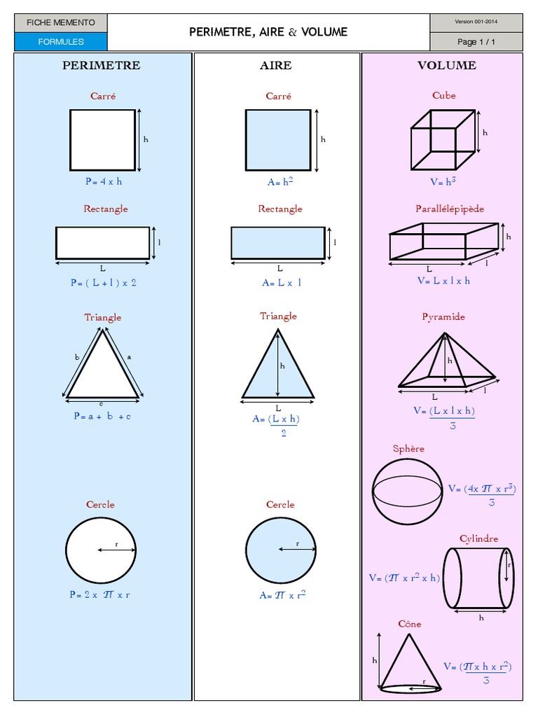 Exercices Corrigés Aires Et Périmètres 5ème Pdf Perimetre Aire Volume | PDF | Géométrie euclidienne | Formes géométriques