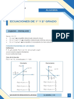 Ecuaciones de 1° Y 2° Grado: Álgebra