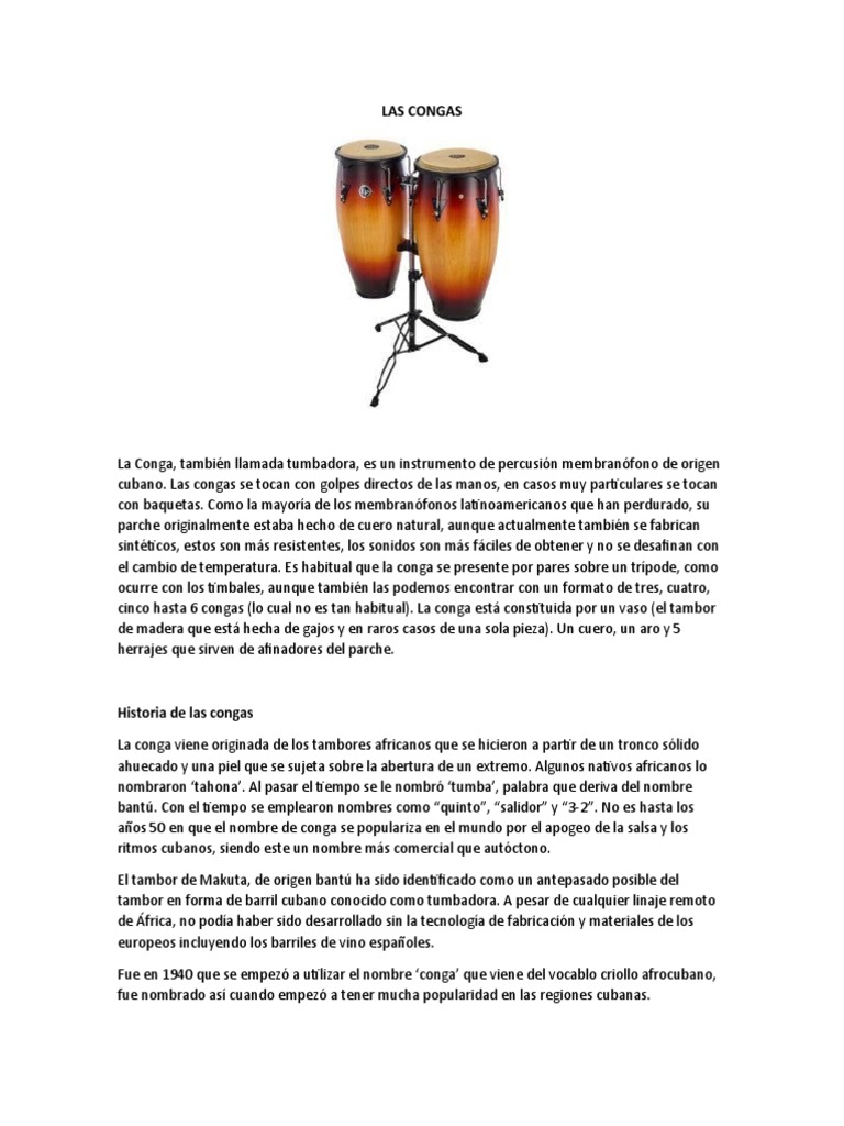 Las Congas PDF Instrumentos musicales Instrumentos de percusión