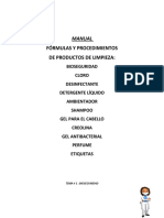 Manual de Formulas y Procedimiento de Productos de Limpieza (11684)