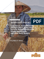 Land Tenure Access To Credit & Agri Performance of ARBs FBs & Other Rural Workers