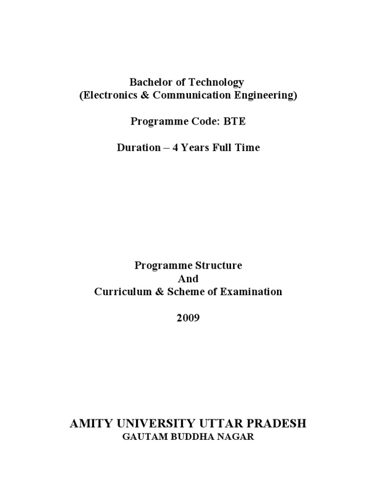 B.Tech in Electronics & Communication | PDF | Ordinary Differential ...