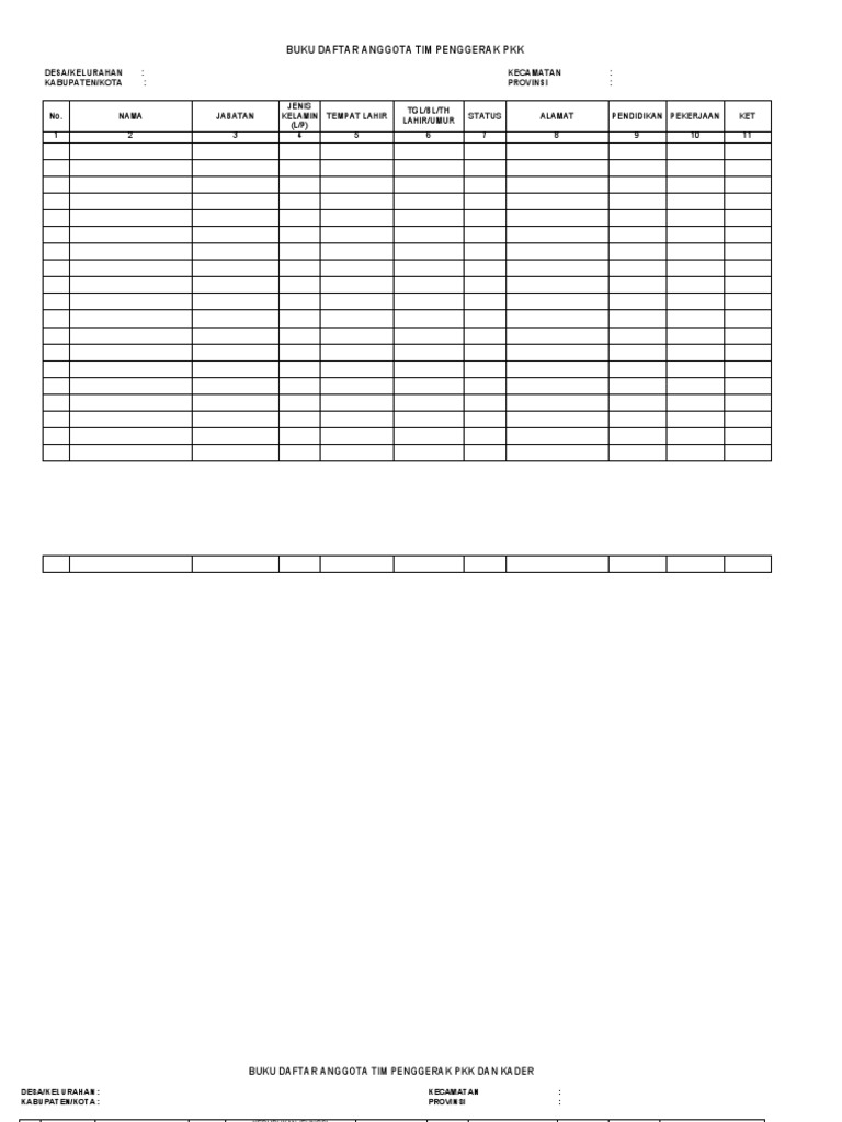 Buku Administrasi Pkk Sekretaris Pdf