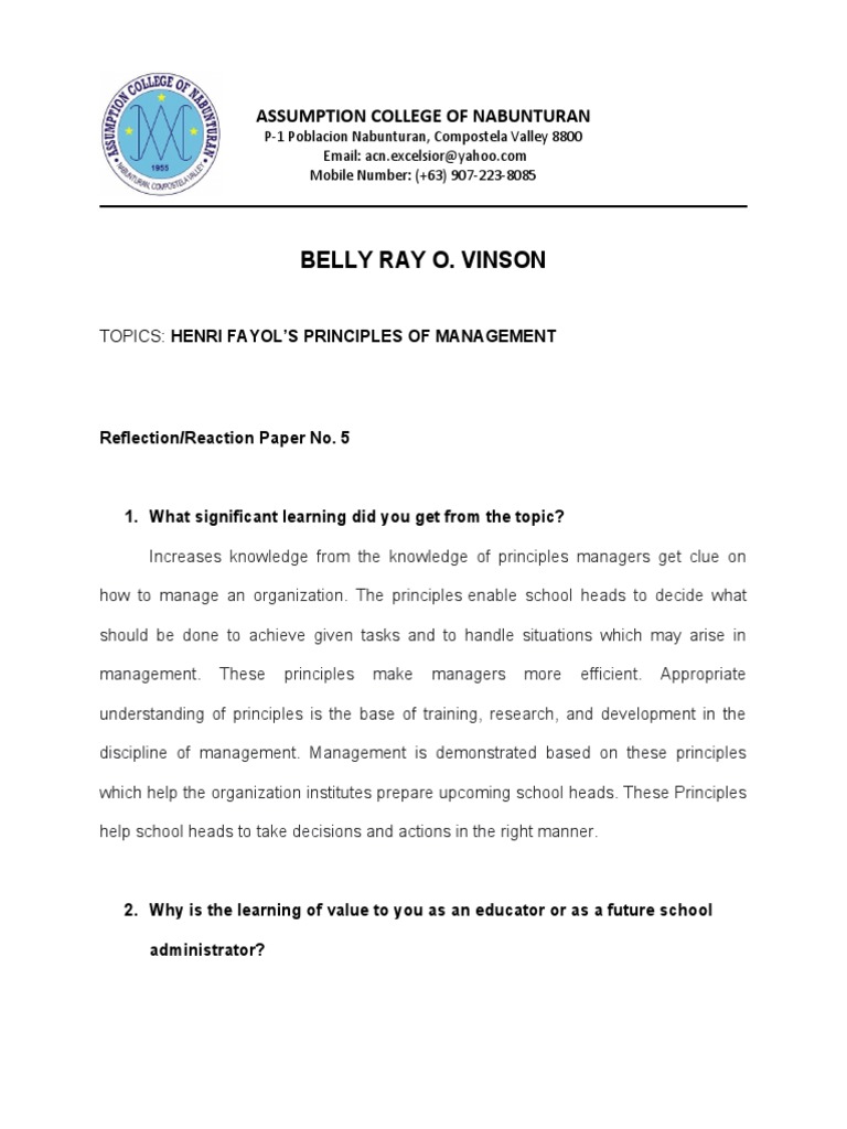 Educ 204 Reflection Reaction Paper 5 | PDF | Behavior | Motivation