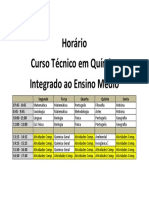 Horário Quimica Integrado