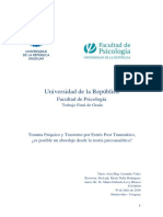 Trauma psíquico y TEPT: un abordaje desde la teoría psicoanalítica