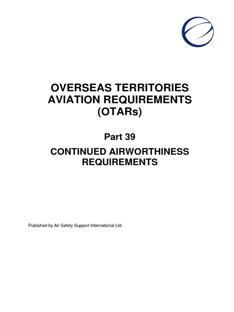 Overseas Territories Aviation Requirements (Otars) PDF Aviation