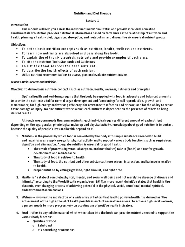 Nutrition Fundamentals and Guidelines | PDF | Nutrients | Body Mass Index