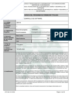 Informacion Básica Del Programa de Formacion Titulada: Analisis Y Desarrollo de Software