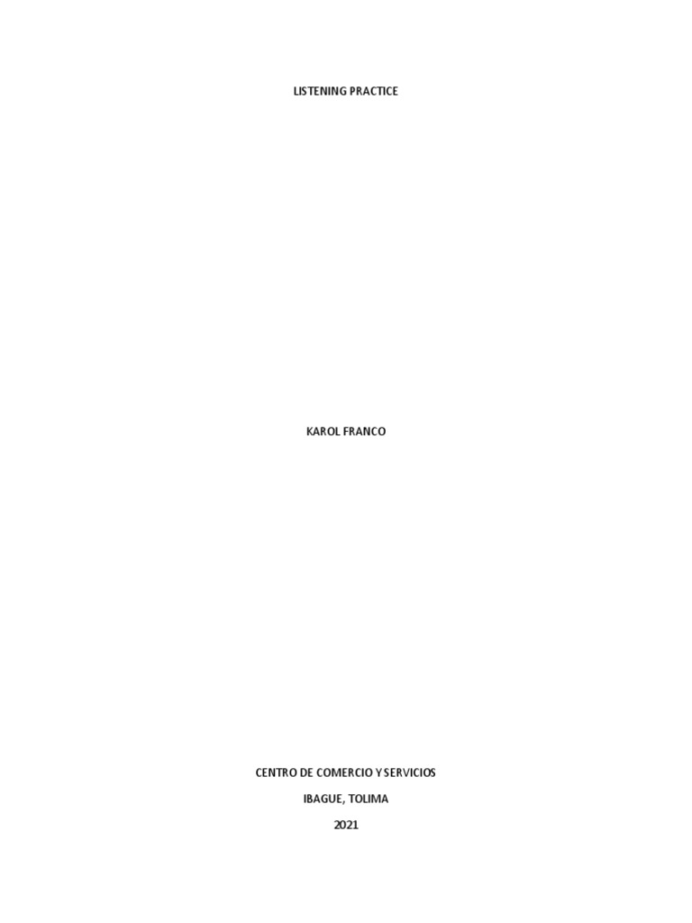 Listening Practice Exercises for English | PDF | Language Arts ...