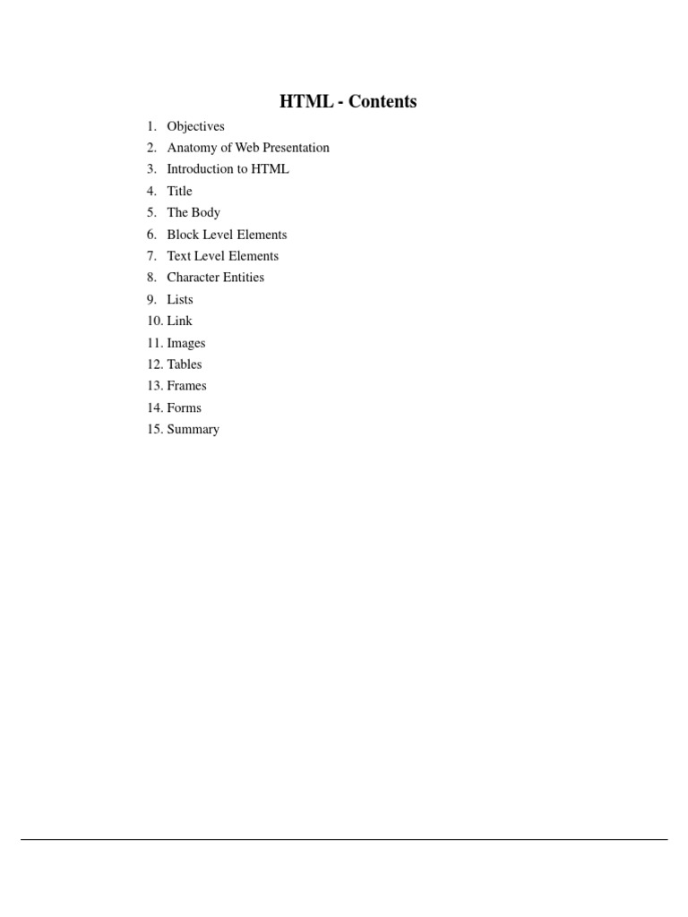 HTML Study Material | PDF | Html Element | Html