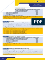 Problem Set 9. Preference and Treasury Shares