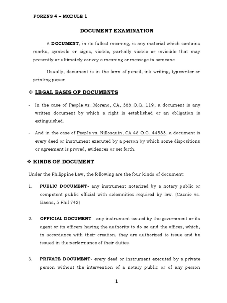 Legal Basis of Documents Document Examination PDF Light Optics