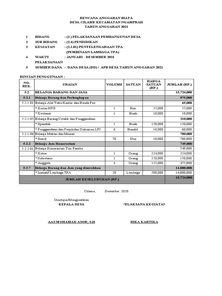Rab Pembinaan Tpa | PDF
