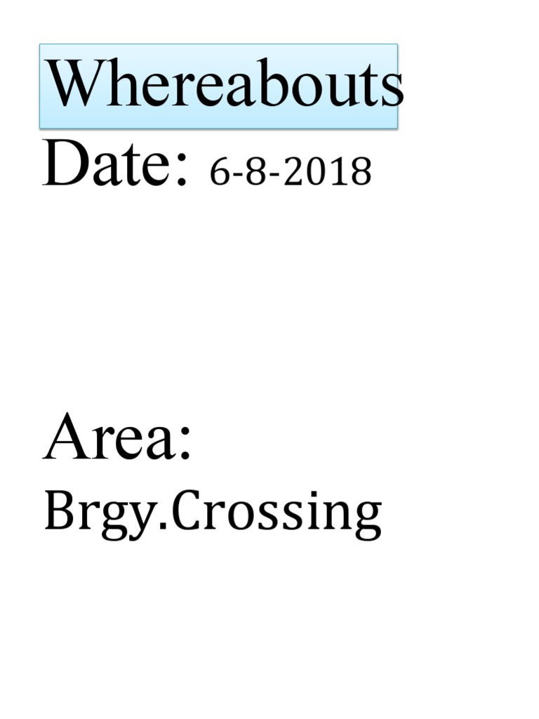 MR SIA Report for Brgy. Crossing | PDF