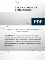 Clientele & Audiences in Counseling(1 j)