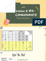 Lesson 3+4 IPA - CONSONANTS