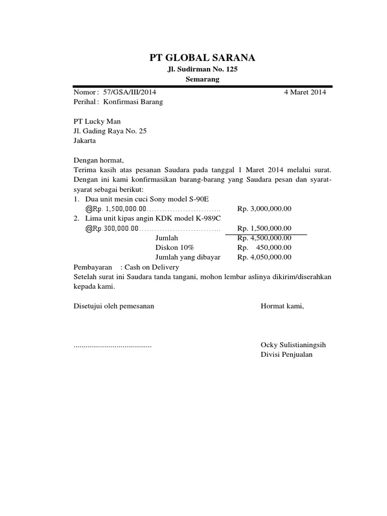 Konfirmasi dan Pengiriman Pesanan Elektronik | PDF