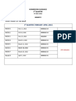 HG Q3. Grade 9 Schedule