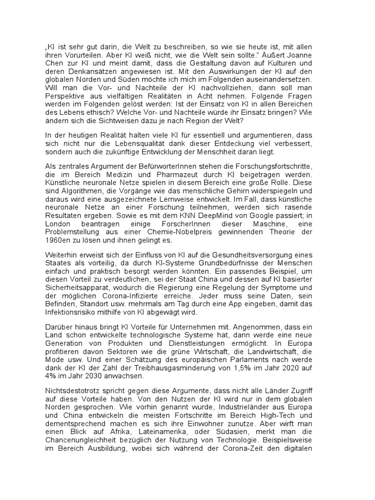 Errterung - Knstliche Intelligenz | PDF