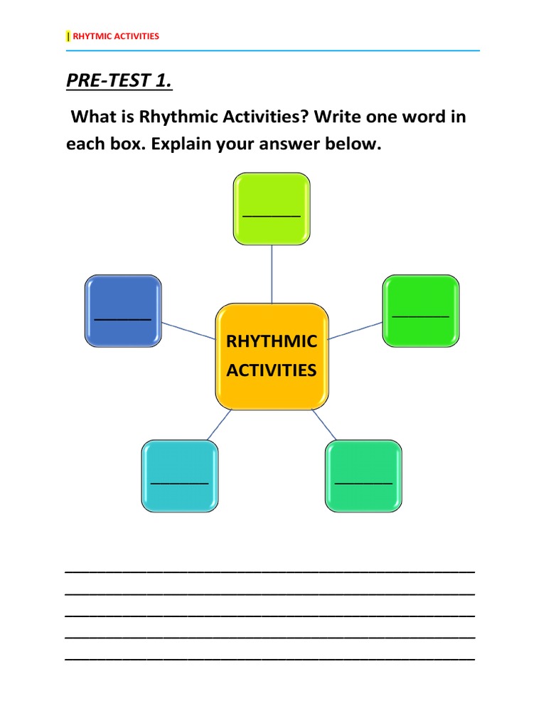 Pre-Test 1.: What Is Rhythmic Activities? Write One Word in Each Box ...