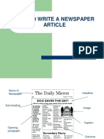 How To Write A Newspaper Article