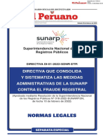 Directiva Que Consolida y Sistematiza Las Medidas Administrativas de La Sunarp Contra El Fraude Registral