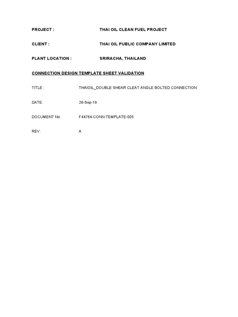 Double Shear Cleat Angle Connection Design | PDF | Screw | Stress ...