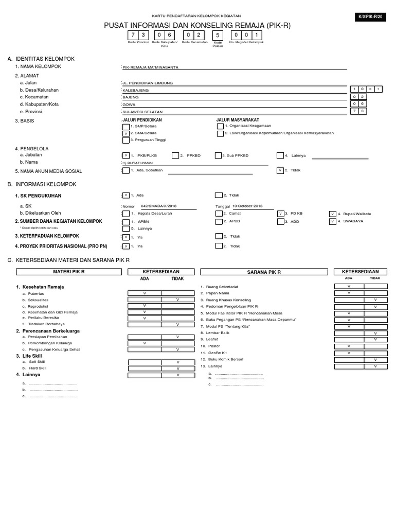 K0 Kelompok PIK-R | PDF