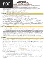 Quarter 1-Week 2-Lesson 2 Arithmetic Sequences, Means and Series