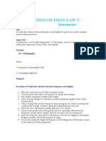 Verification of First Law V-Sonometer