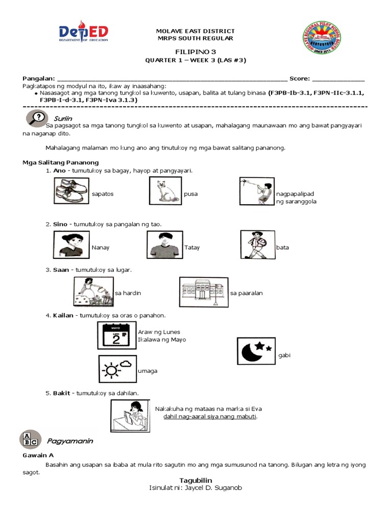 Filipino 3 Q1 Week 3 | PDF