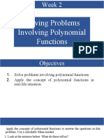 Solving Problems Involving Polynomial Functions: Week 2